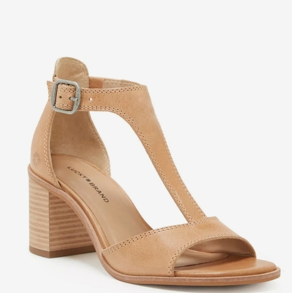 Lucky Brand Sabeni Leather Tan Sandals - Picture 1 of 15